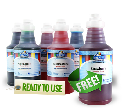 8 Quarts Snow Cone Syrup 1 Free 1 Half Price and 2 Free Samples Save $31.96