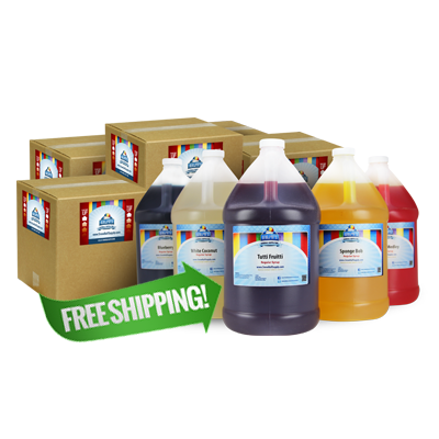 Free Shipping On 28 Gallons of  Snow Cone Concentrate